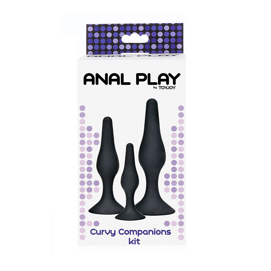 Anal play curvy Companions plug anale 3 pezzi nero di Toyjoy, immagine 3