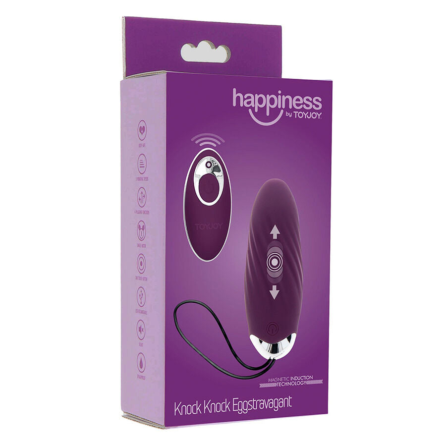Eggstavagant Felicità Knock Knock vibratore telecomando viola di Toyjoy, immagine 7