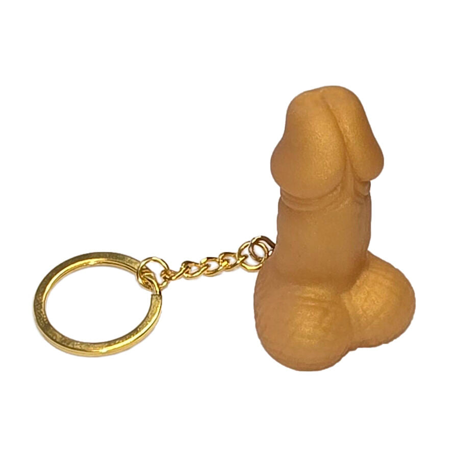 Portachiavi a forma di pene con Fischio color oro di Diablo Picante