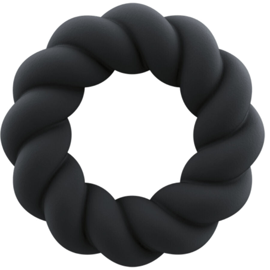 Anello masturbatore twist in silicone nero di Rocks-Off