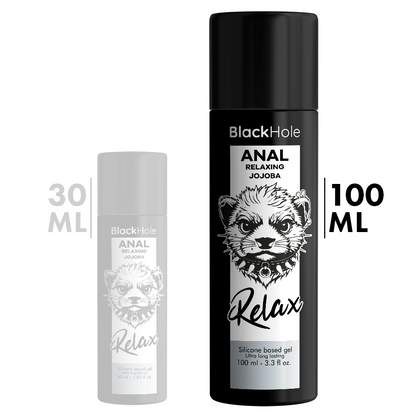 Lubrificante anale rilassante anale jojoba base silicone 100 ml di Black Hole, immagine 2