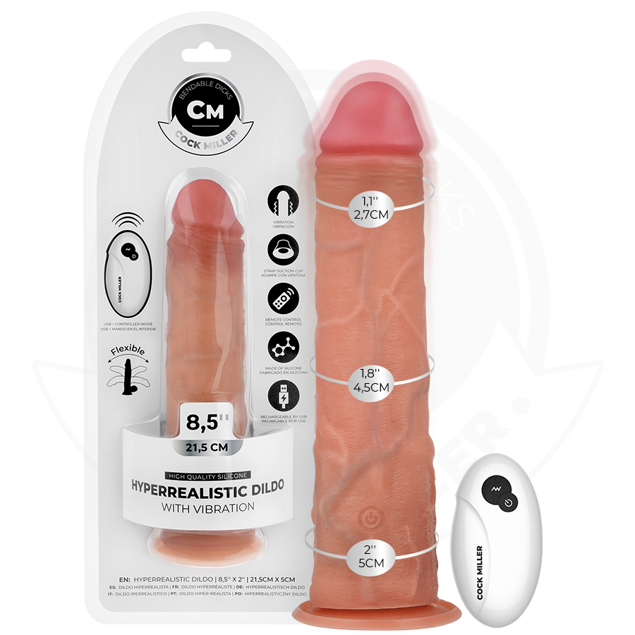 Dildo realistico con ventosa e vibrazione con telecomando 21,5 cm