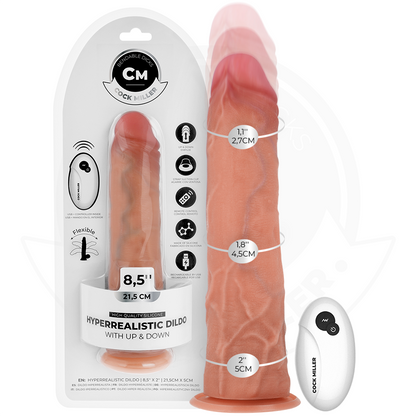 Dildo iperrealistico con ventosa e spinta con telecomando 21,5 cm