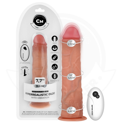 Dildo realistico con ventosa e vibrazione telecomando 19,5 cm