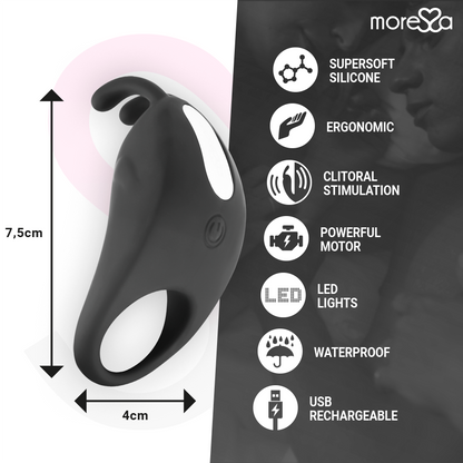 Sex toy brad premium silicone ricaricabile nero di Moressa, immagine 4