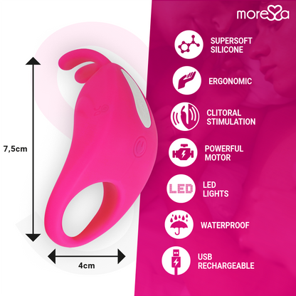 Sex toy brad premium silicone ricaricabile rosa di Moressa, immagine 4