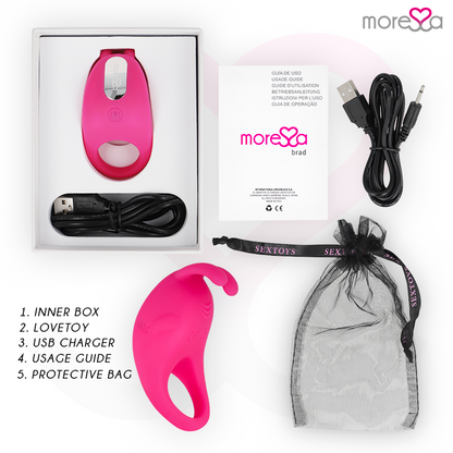 Sex toy brad premium silicone ricaricabile rosa di Moressa, immagine 6