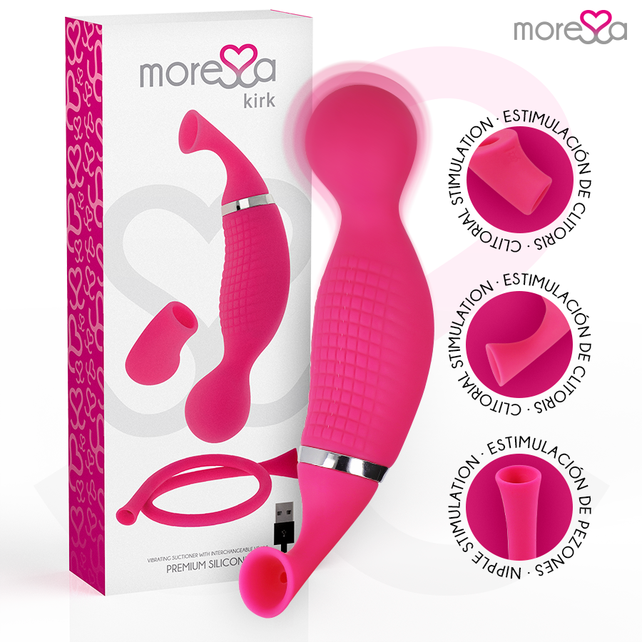 Succhia clitoride Kirk duo e massaggiatore Multi-performance in silicone premium ricaricabile di Moressa