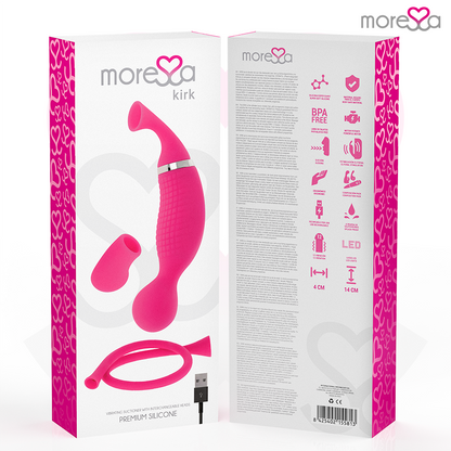 Succhia clitoride Kirk duo e massaggiatore Multi-performance in silicone premium ricaricabile di Moressa, immagine 7