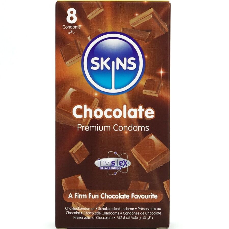Preservativi premium al cioccolato confezione da 8 di Skins