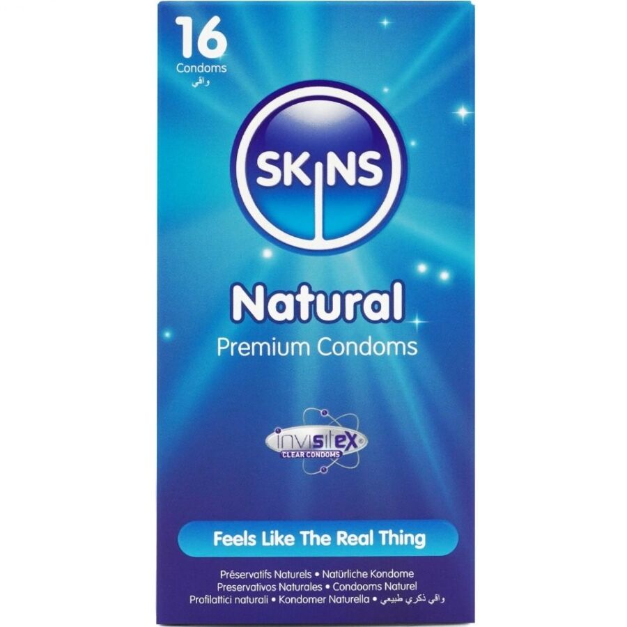 Preservativi naturali premium confezione da 16 di Skins