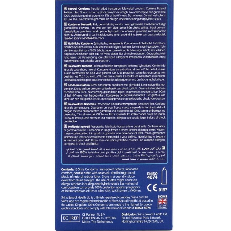 Preservativi naturali premium confezione da 16 di Skins, immagine 4