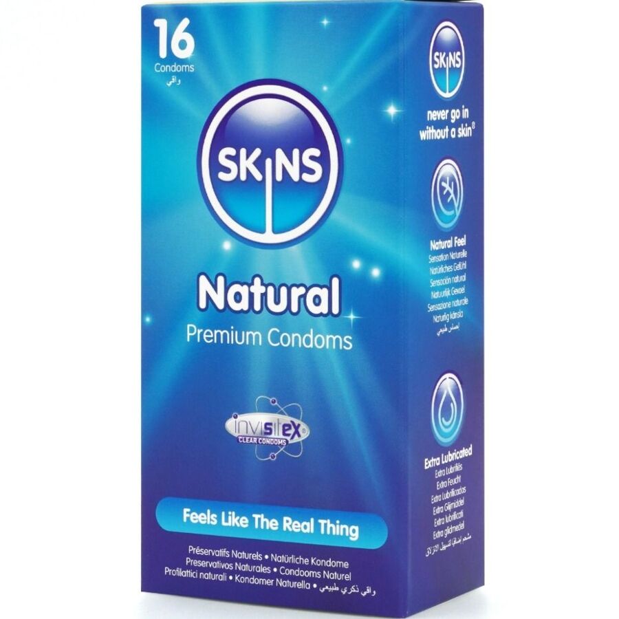 Preservativi naturali premium confezione da 16 di Skins, immagine 2