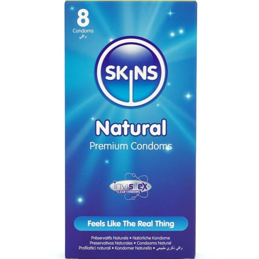 Preservativi naturali premium confezione da 8 di Skins
