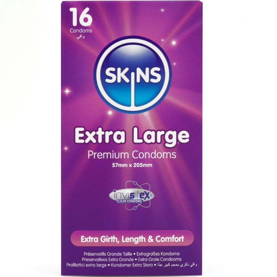 Preservativi extra large premium confezione da 16 di Skins
