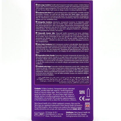 Preservativi extra large premium confezione da 16 di Skins, immagine 4