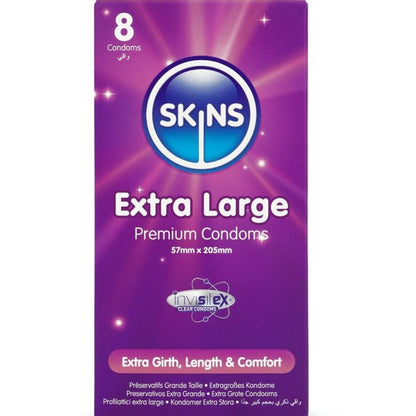 Preservativi extra large premium confezione da 8 di Skins