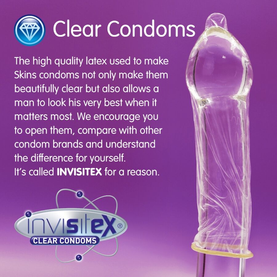 Preservativi extra large premium confezione da 8 di Skins, immagine 3