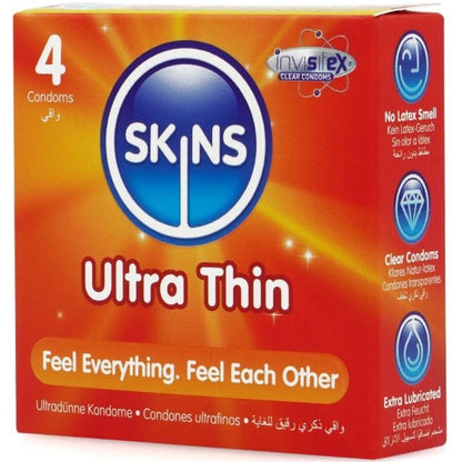 Preservativi ultra sottili premium confezione da 4 di Skins, immagine 2