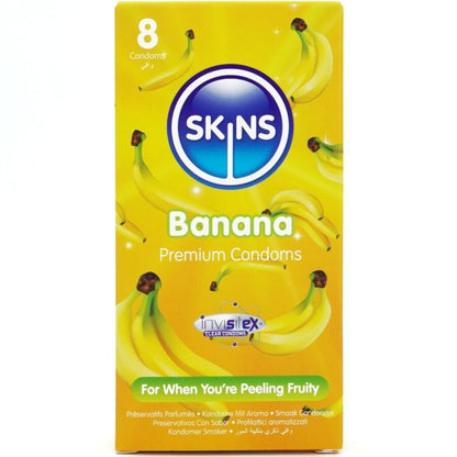 Preservativi banana premium confezione da 8 di Skins