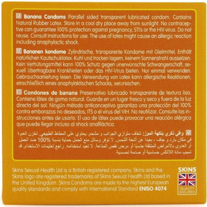 Preservativi banana premium confezione da 4 di Skins, immagine 4