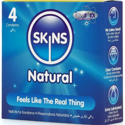 Preservativi naturali premium confezione da 4 di Skins, immagine 2
