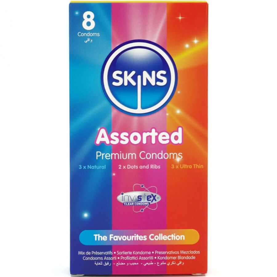Confezione Assortita di 8 preservativi premium di Skins
