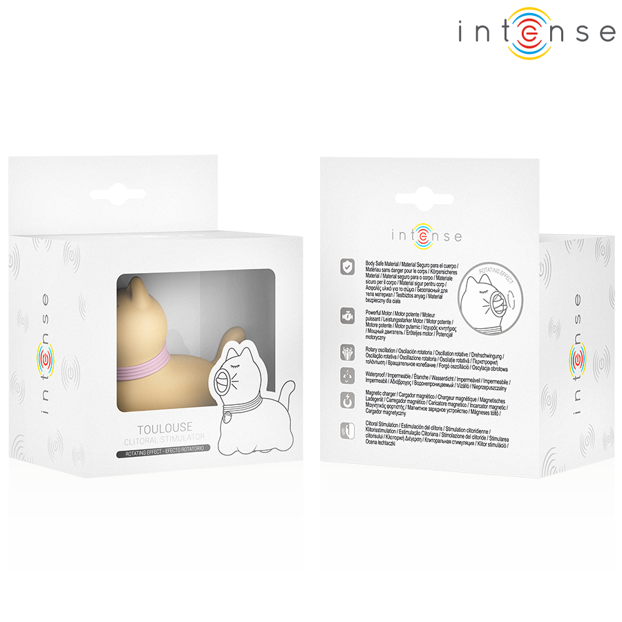 Stimolatore Tolosa con lingua rotante a 360° giallo di Intense, immagine 6