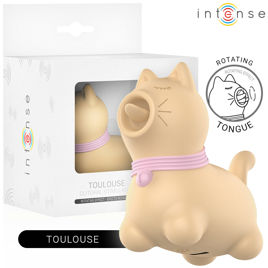 Stimolatore Tolosa con lingua rotante a 360° giallo di Intense