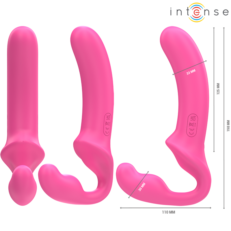 Vibratore Amy doppio 20 cm rosa telecomando di Intense, immagine 3
