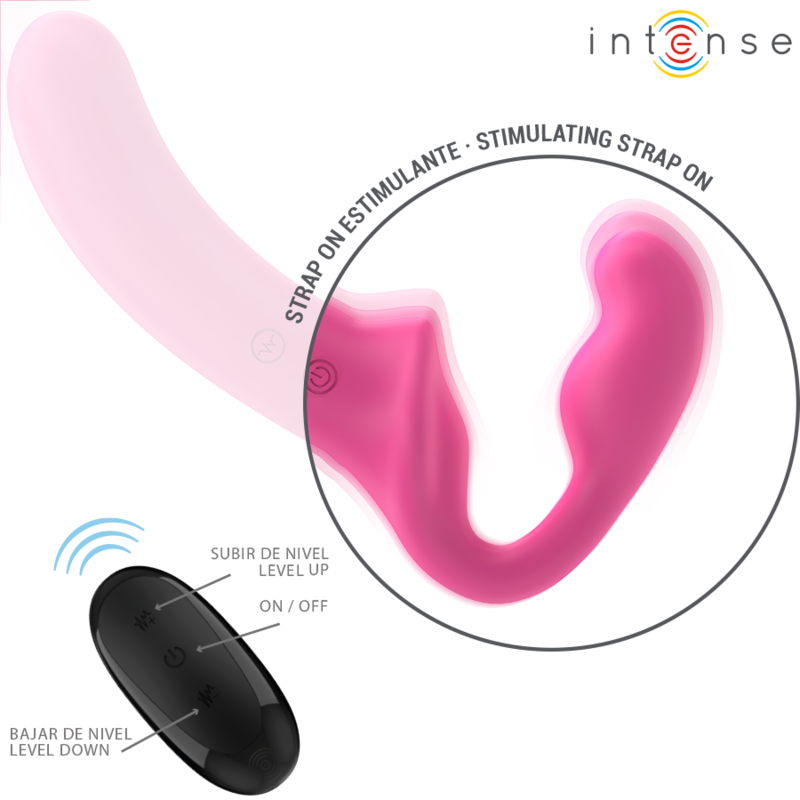 Vibratore Amy doppio 20 cm rosa telecomando di Intense, immagine 4
