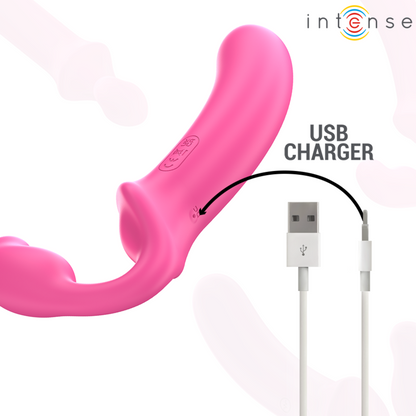 Vibratore Amy doppio 20 cm rosa telecomando di Intense, immagine 7