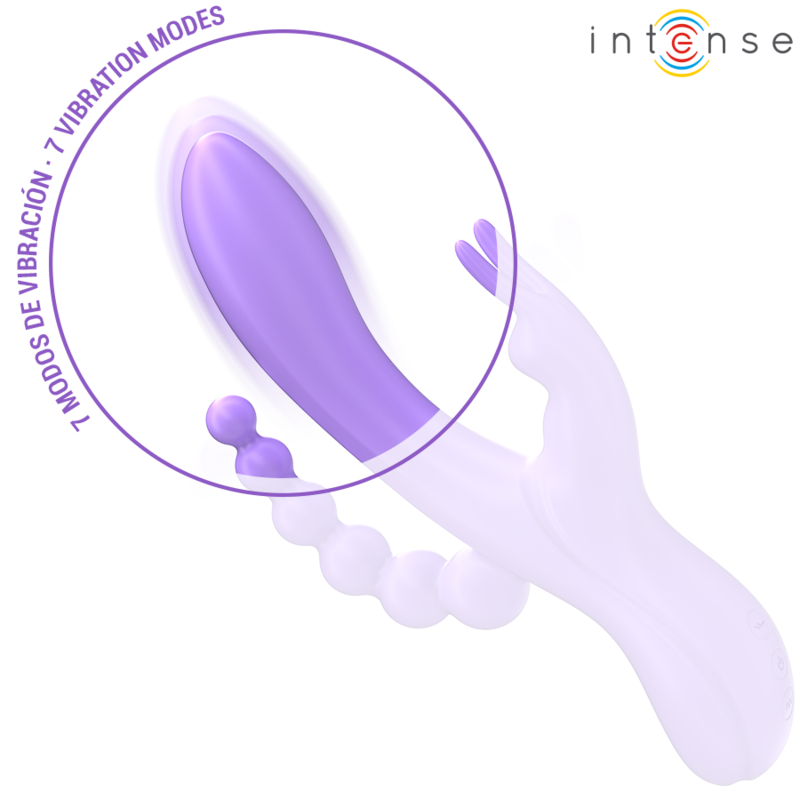 Vibratore Miko triplo coniglio & stimolatore & anale 7 vibrazioni viola di Intense, immagine 5