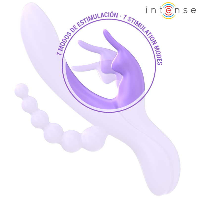 Vibratore Miko triplo coniglio & stimolatore & anale 7 vibrazioni viola di Intense, immagine 6