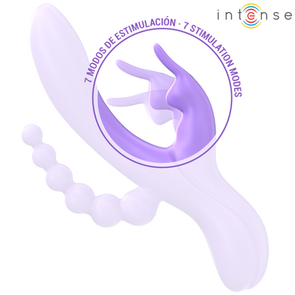 Vibratore Miko triplo coniglio & stimolatore & anale 7 vibrazioni viola di Intense, immagine 6
