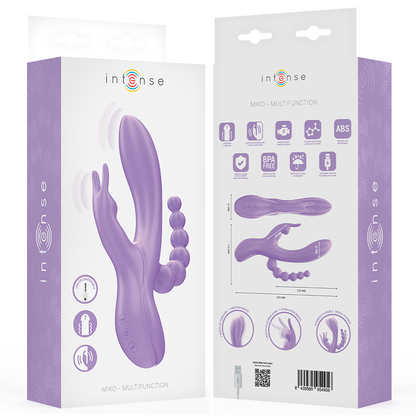 Vibratore Miko triplo coniglio & stimolatore & anale 7 vibrazioni viola di Intense, immagine 8