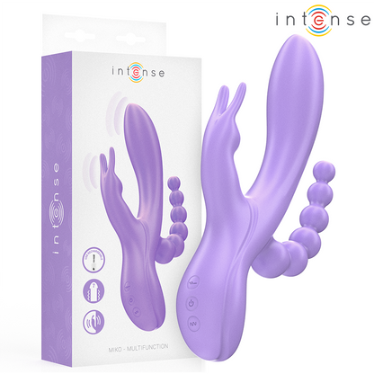 Vibratore Miko triplo coniglio & stimolatore & anale 7 vibrazioni viola di Intense