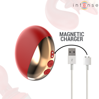 Vibratore e stimolatore Mariah a forma di u 10 vibrazioni rosso di Intense, immagine 7
