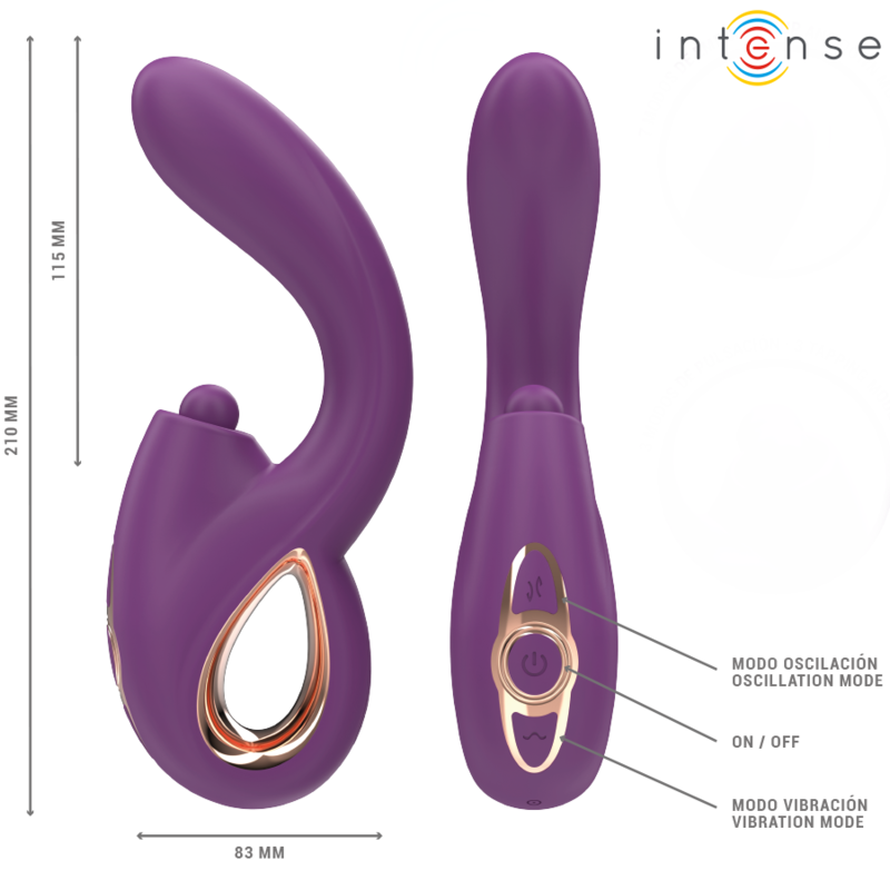 Vibratore Lali multifunzione punto g tapping & Thrust & vibration viola di Intense, immagine 6
