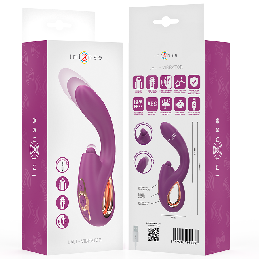 Vibratore Lali multifunzione punto g tapping & Thrust & vibration viola di Intense, immagine 8