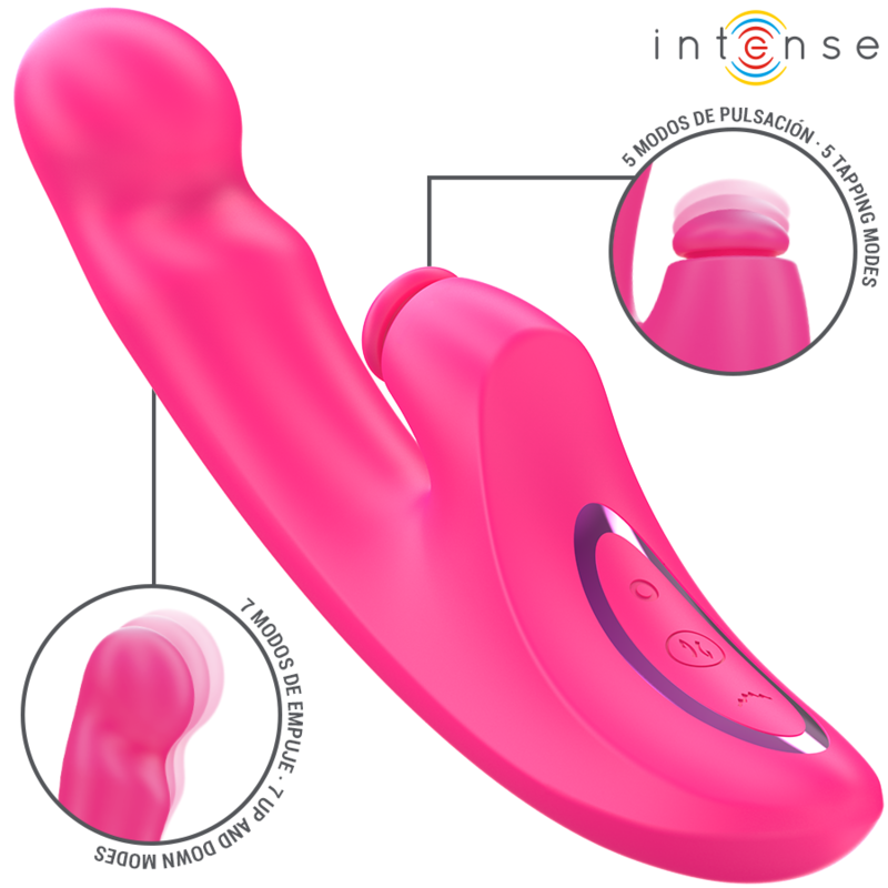 Vibratore Emi 13,5 cm multifunzione 3 in 1 10 vibrazioni rosa di Intense, immagine 2