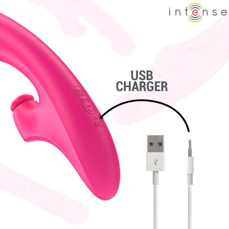 Vibratore Emi 13,5 cm multifunzione 3 in 1 10 vibrazioni rosa di Intense, immagine 7