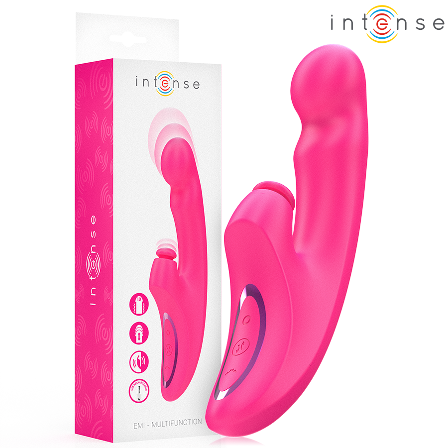 Vibratore Emi 13,5 cm multifunzione 3 in 1 10 vibrazioni rosa di Intense