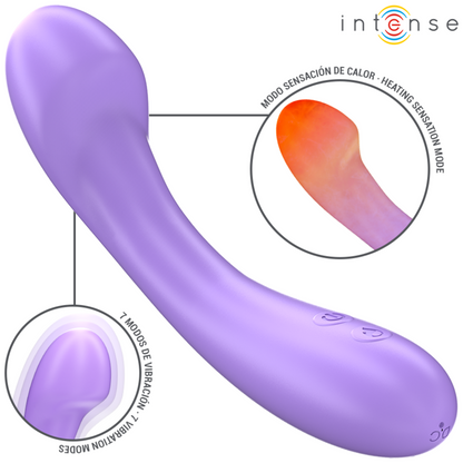 Vibratore Becky 19 cm Riscaldabile 7 vibrazioni viola di Intense, immagine 2