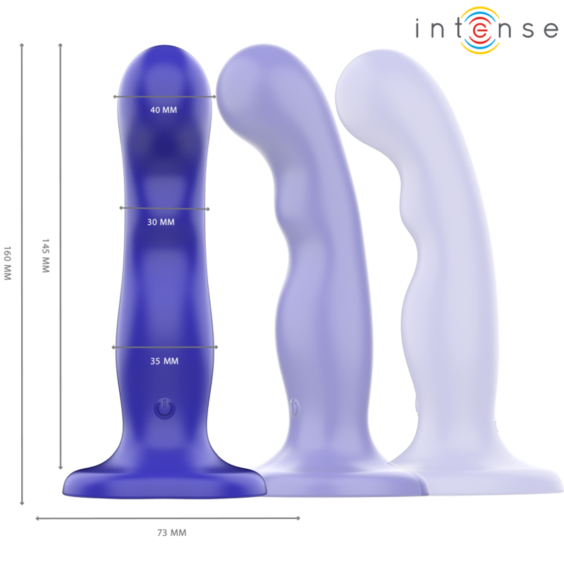 Vibratore Shorty con ventosa telecomando blu di Intense, immagine 3