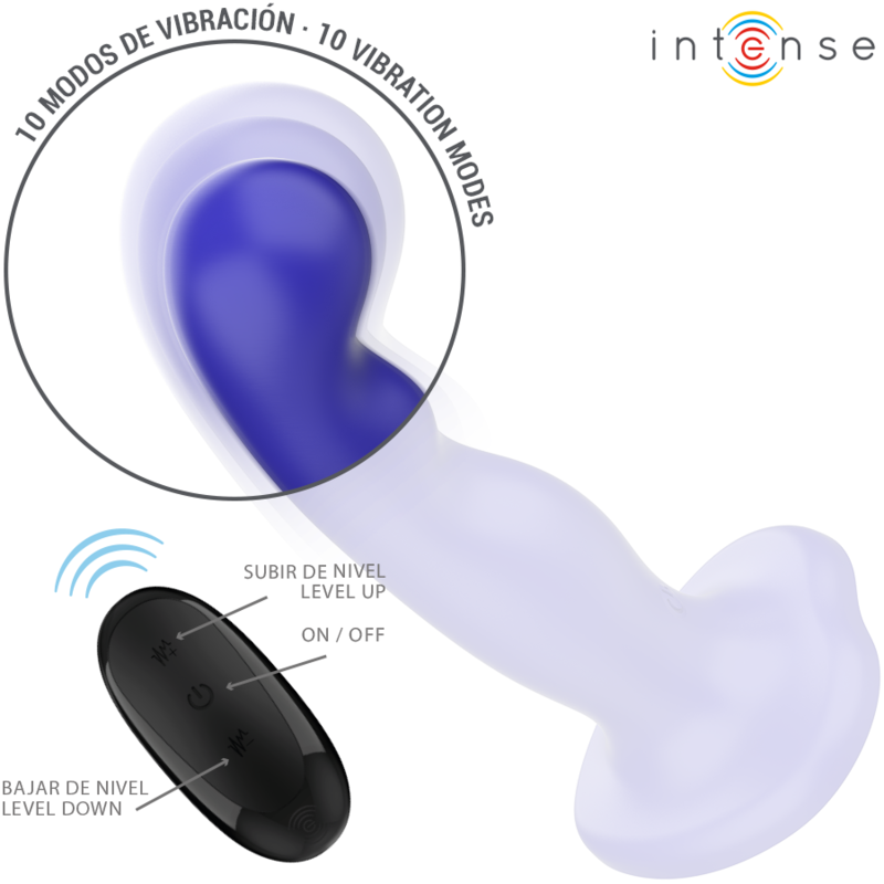 Vibratore Shorty con ventosa telecomando blu di Intense, immagine 4