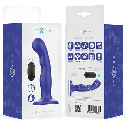 Vibratore Shorty con ventosa telecomando blu di Intense, immagine 8