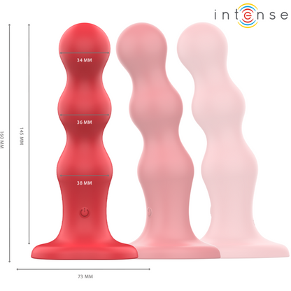 Vibratore con ventosa Cody telecomando rosso di Intense, immagine 3