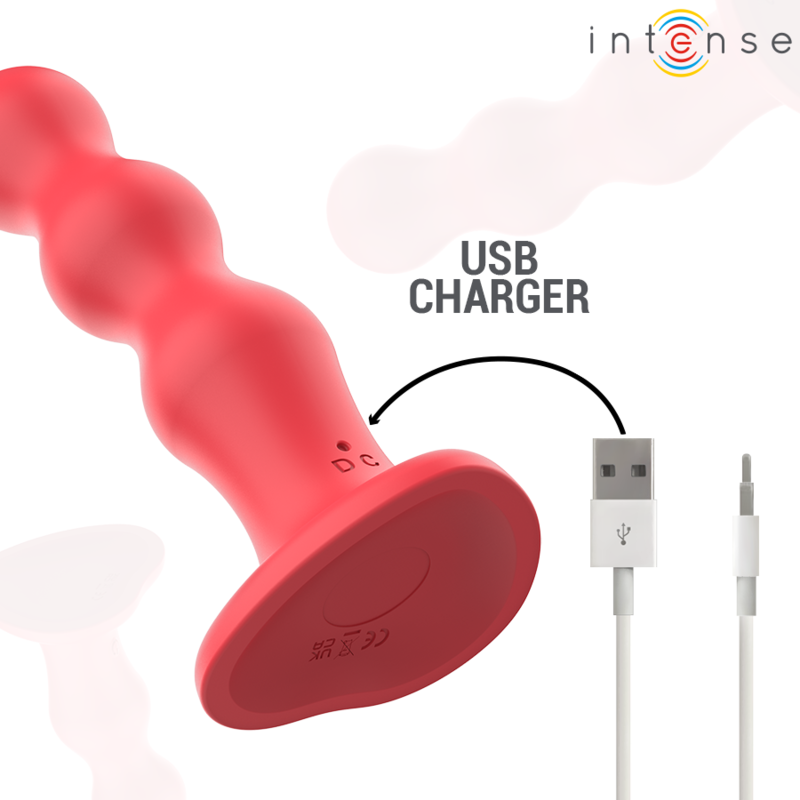 Vibratore con ventosa Cody telecomando rosso di Intense, immagine 7