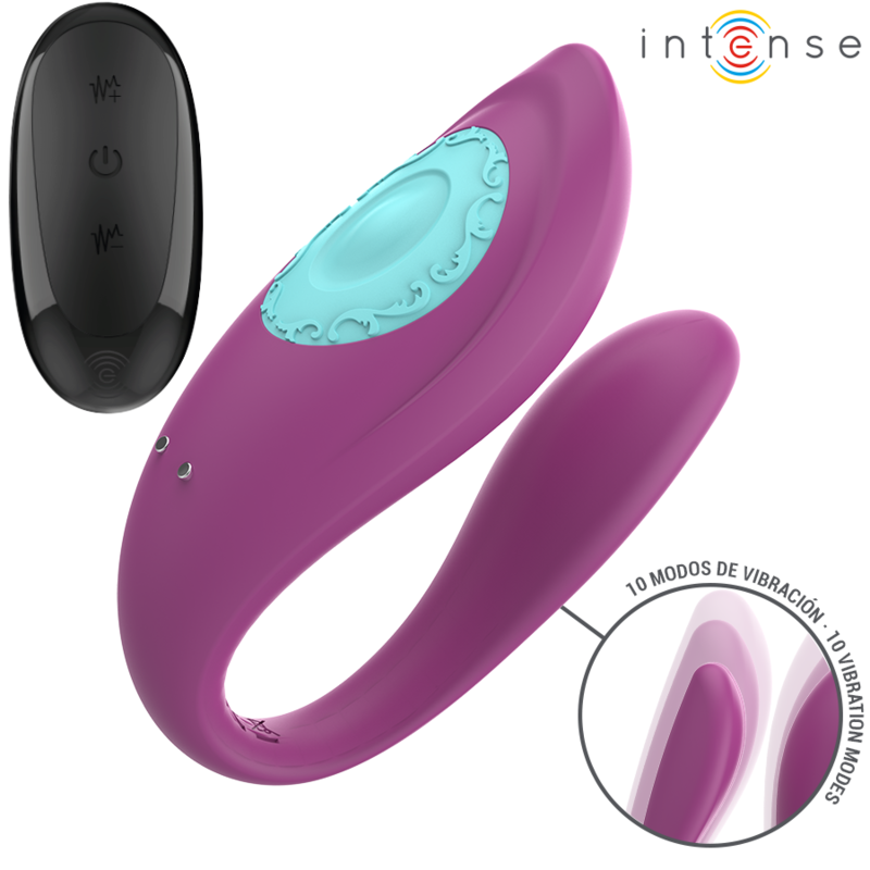 Vibratore Annie e stimolatore a forma di u telecomando viola di Intense, immagine 2